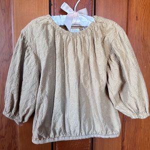 Zara baby tan shirt balloon sleeves 12-18 months